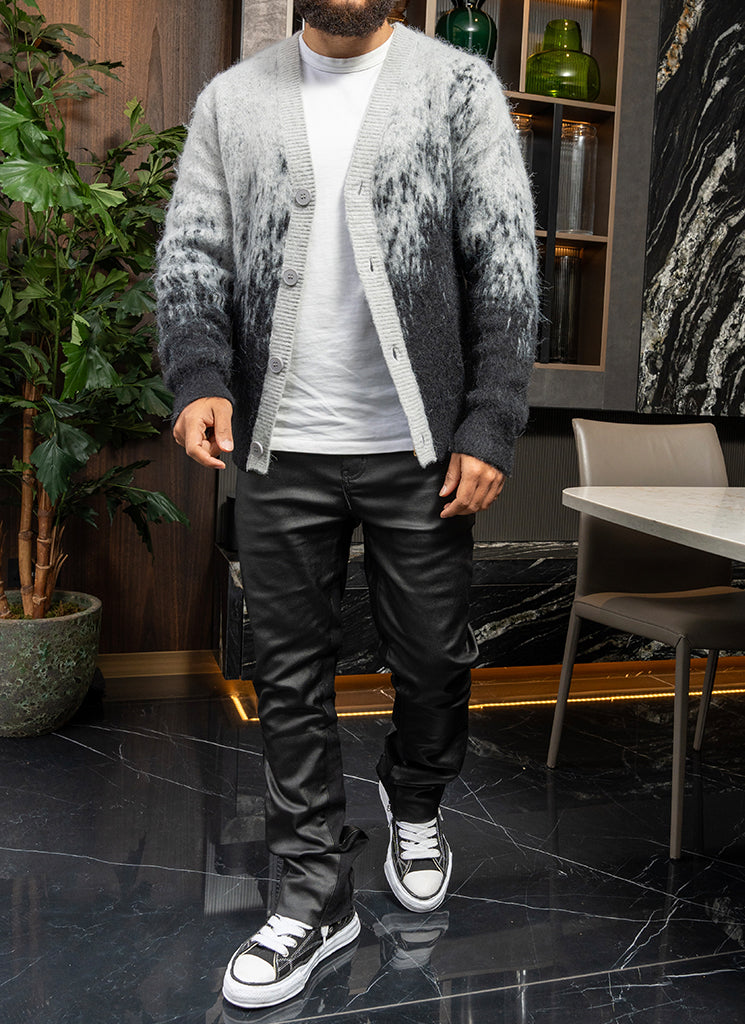 Cardigan dégradé en mohair - Noir