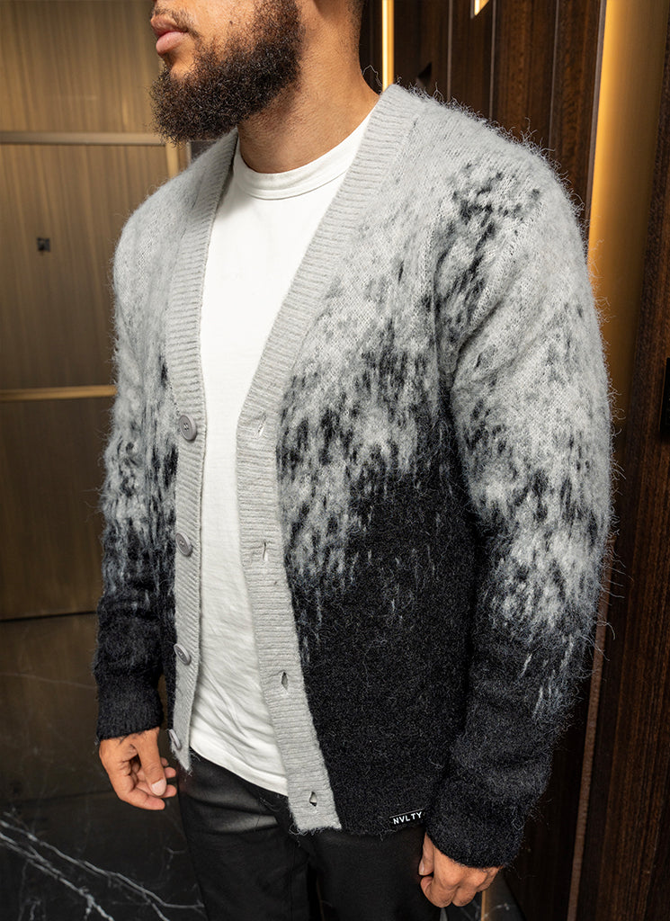 Cardigan dégradé en mohair - Noir