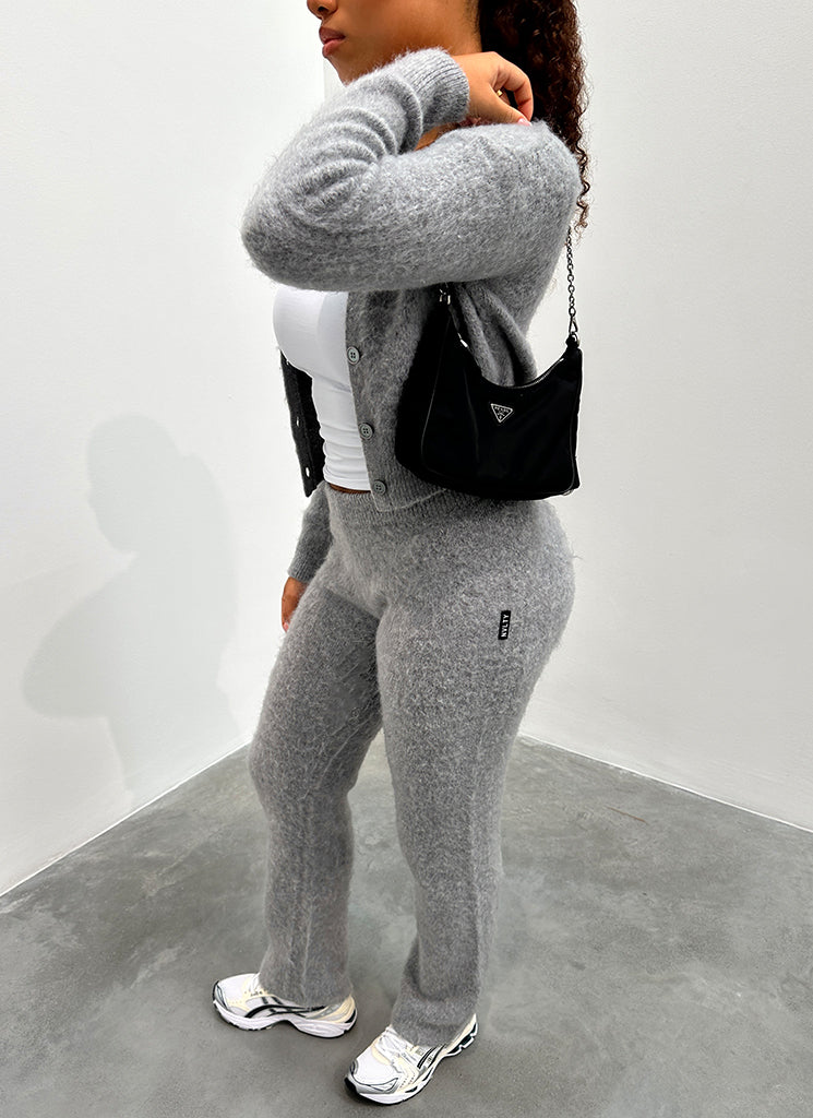 Pantalon de jogging évasé en mohair - Gris