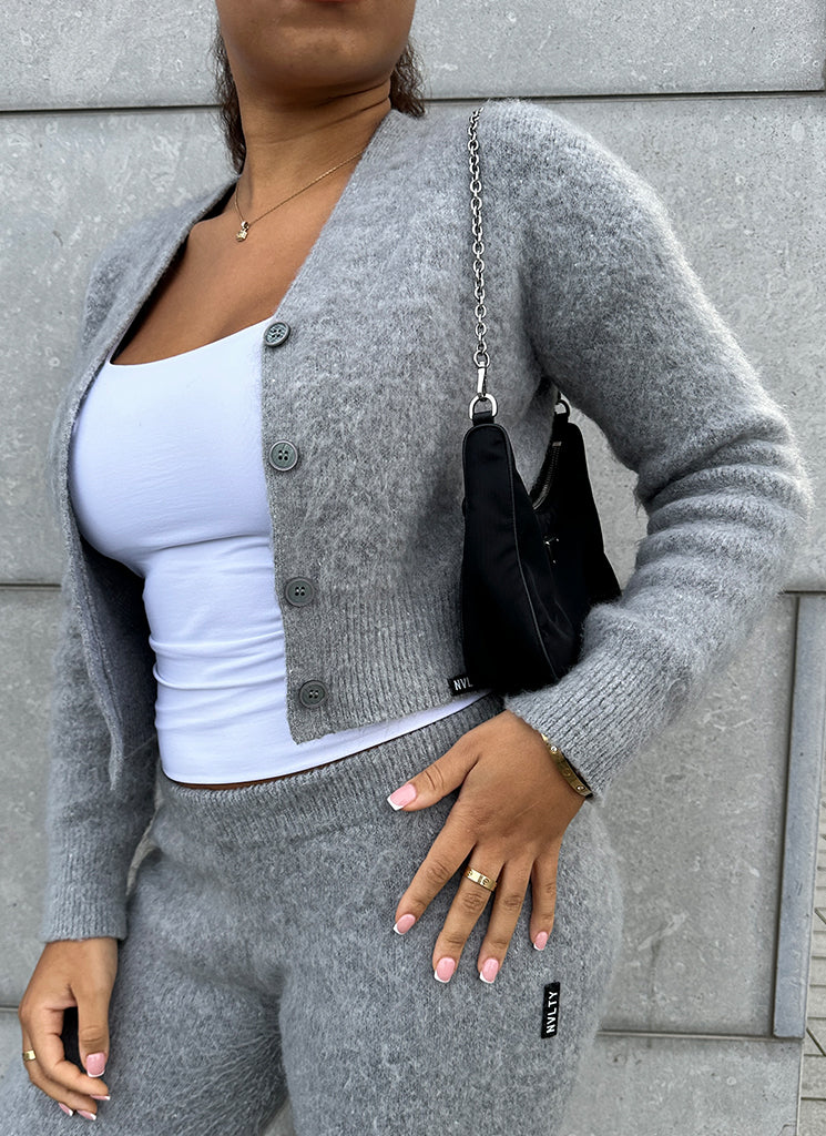 Mohair-Cardigan - Grau
