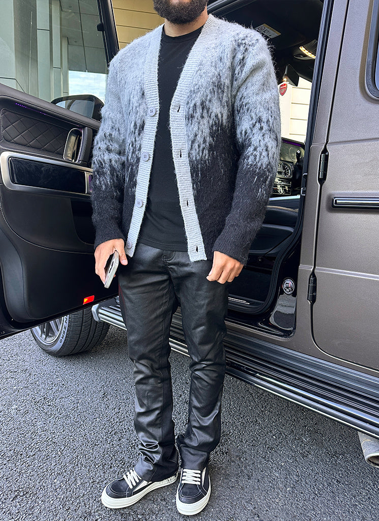 Cardigan dégradé en mohair - Noir