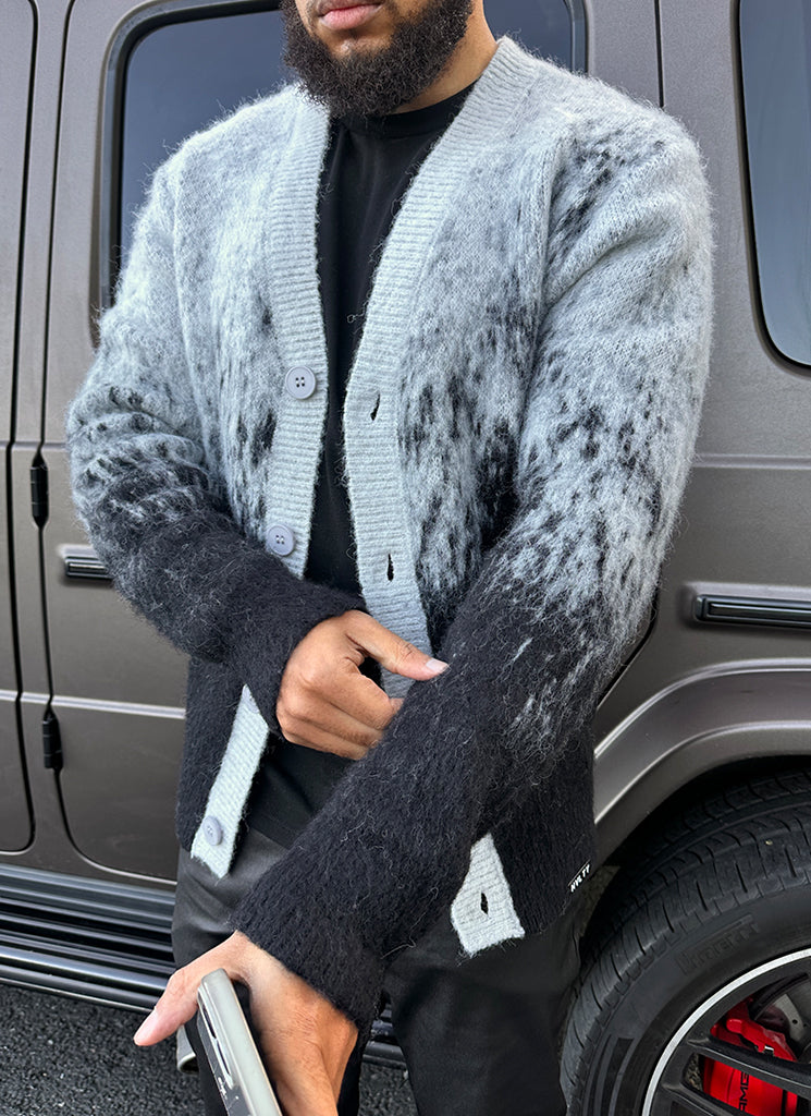 Cardigan dégradé en mohair - Noir