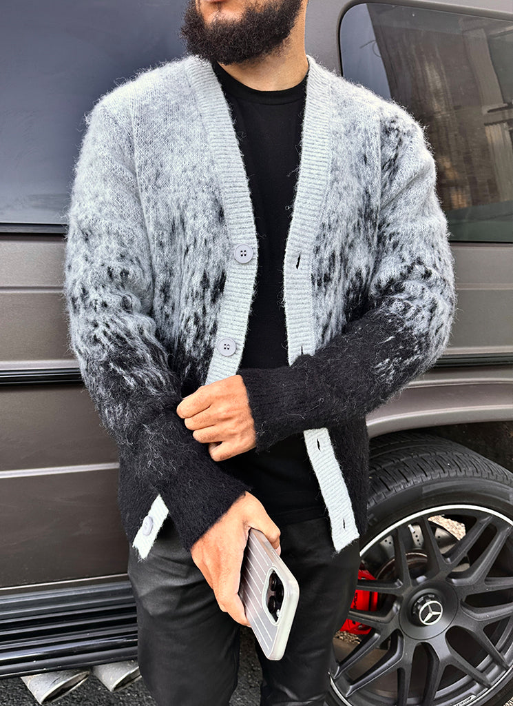 Cardigan dégradé en mohair - Noir