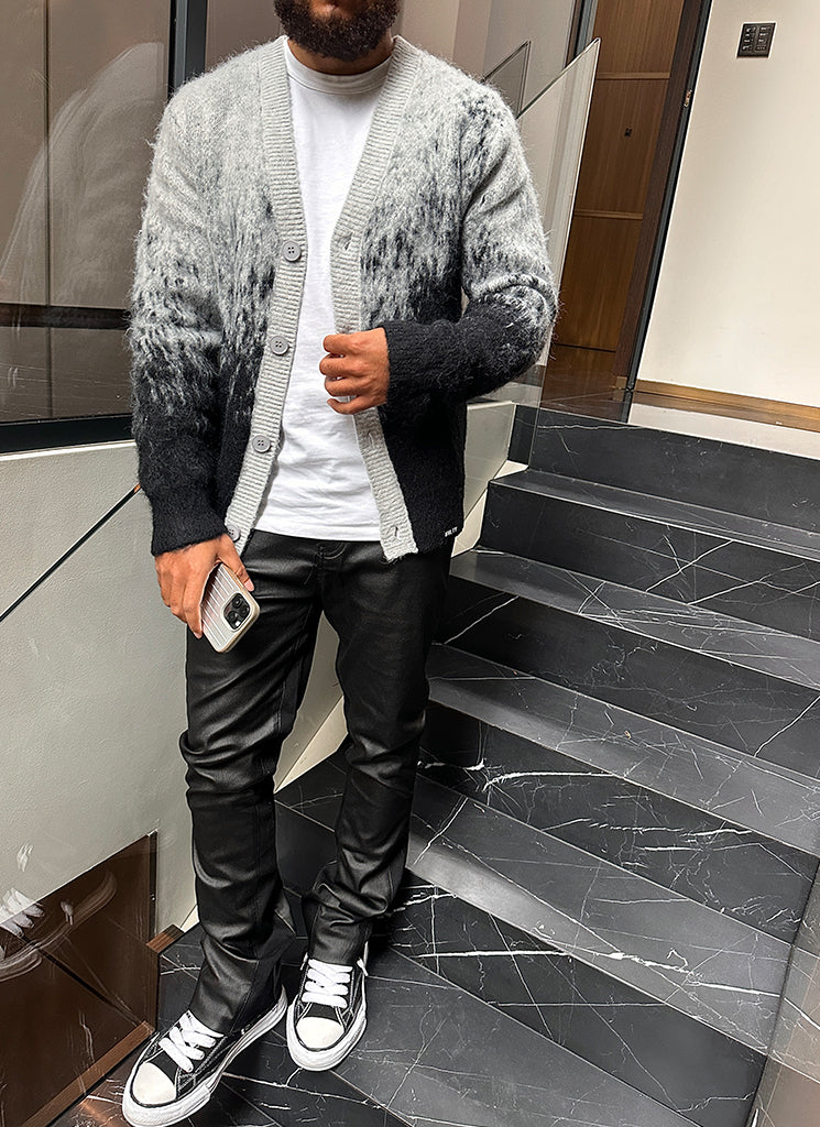 Cardigan dégradé en mohair - Noir