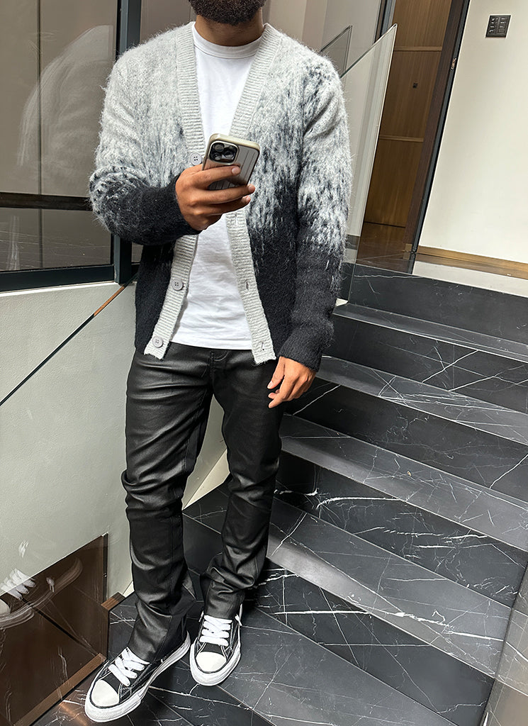 Cardigan dégradé en mohair - Noir