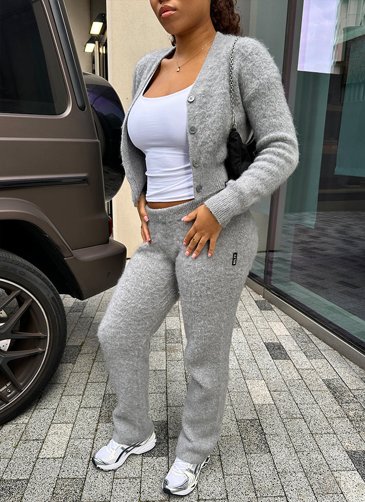 Mohair-Cardigan - Grau