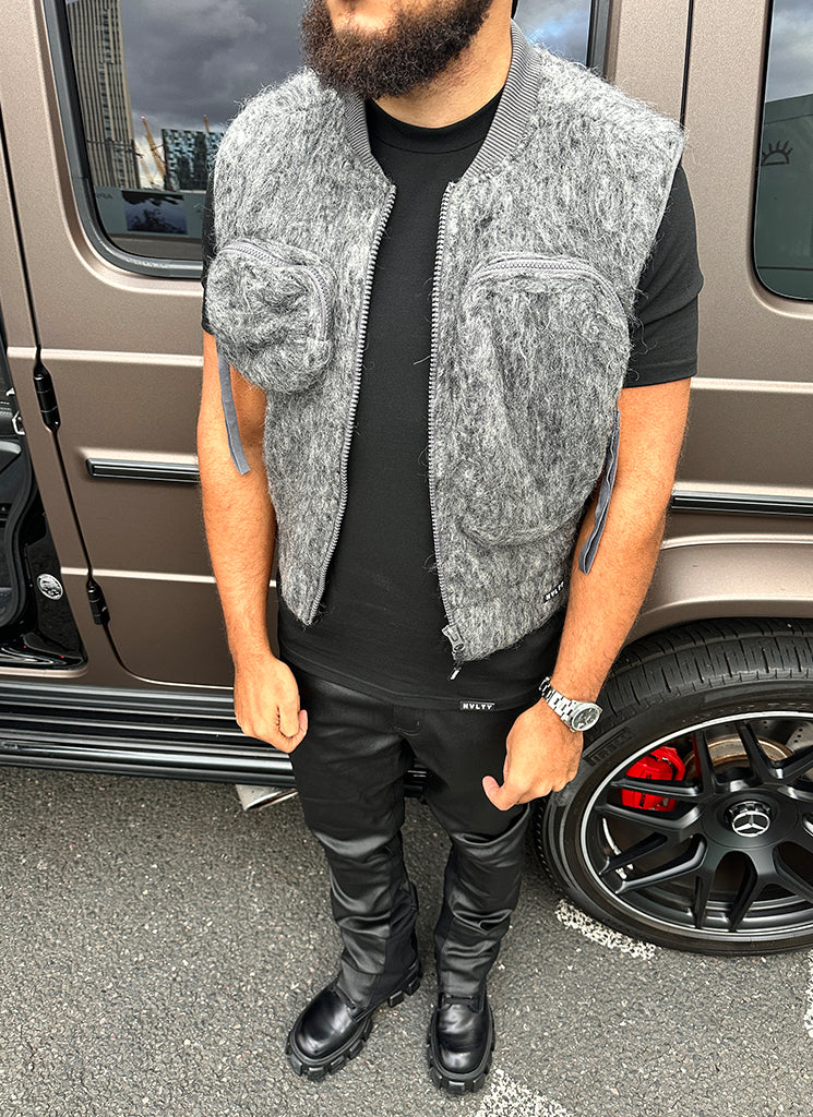 Mohair Multi Pocket Harness - Grey