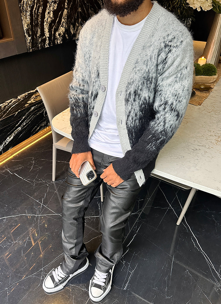 Cardigan dégradé en mohair - Noir