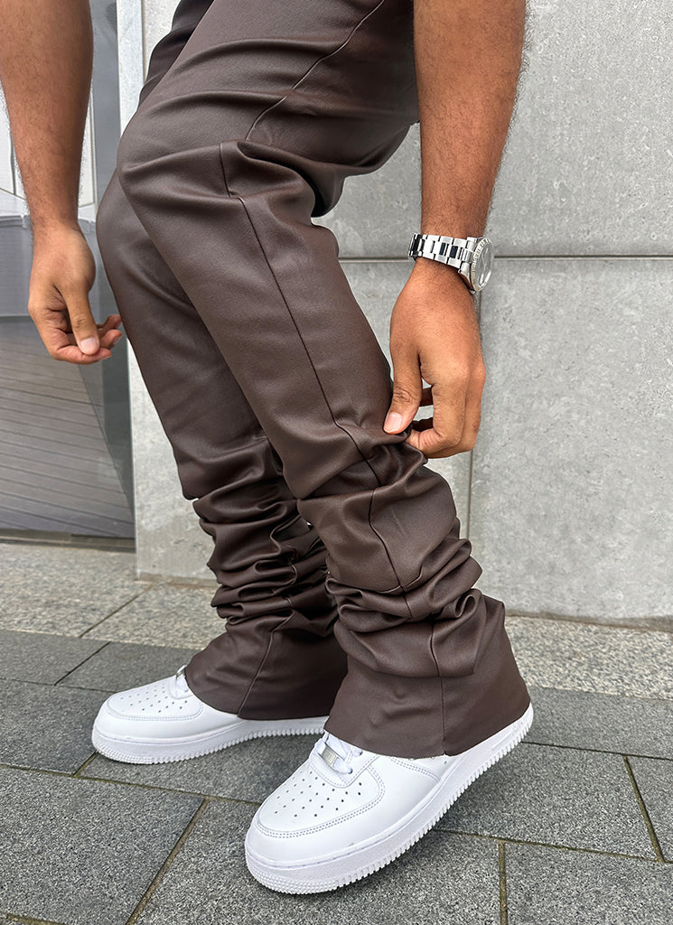 Vintage Stacked Wax Jeans - Braun
