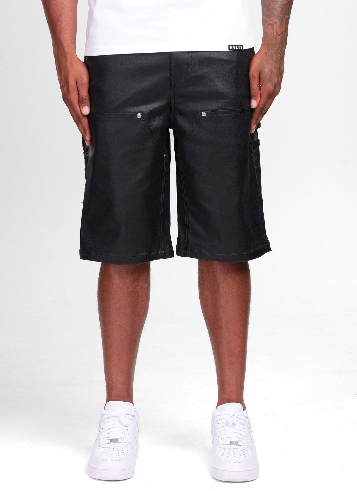 Short de charpentier vintage en cire - Noir