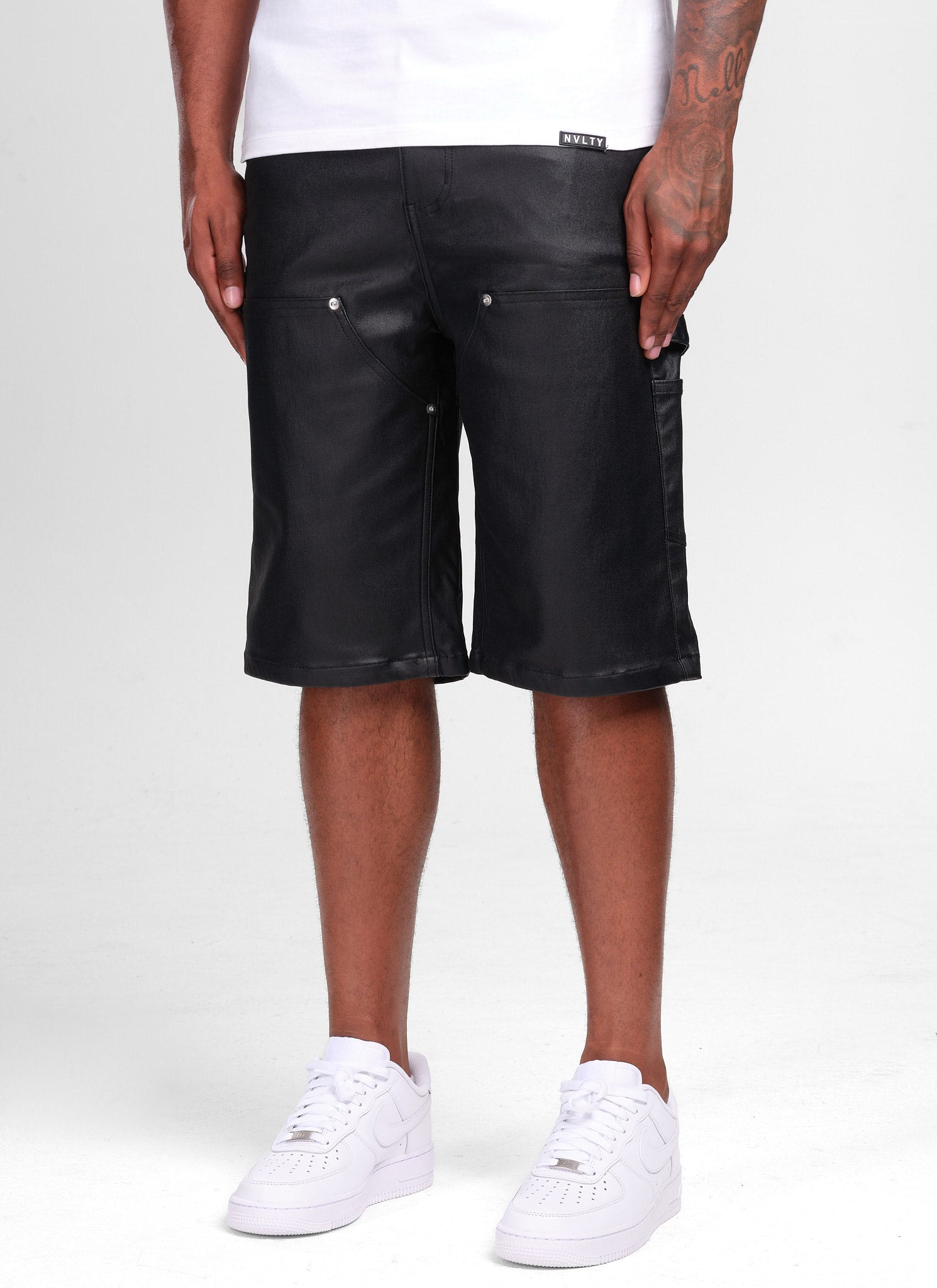 Short de charpentier vintage en cire - Noir