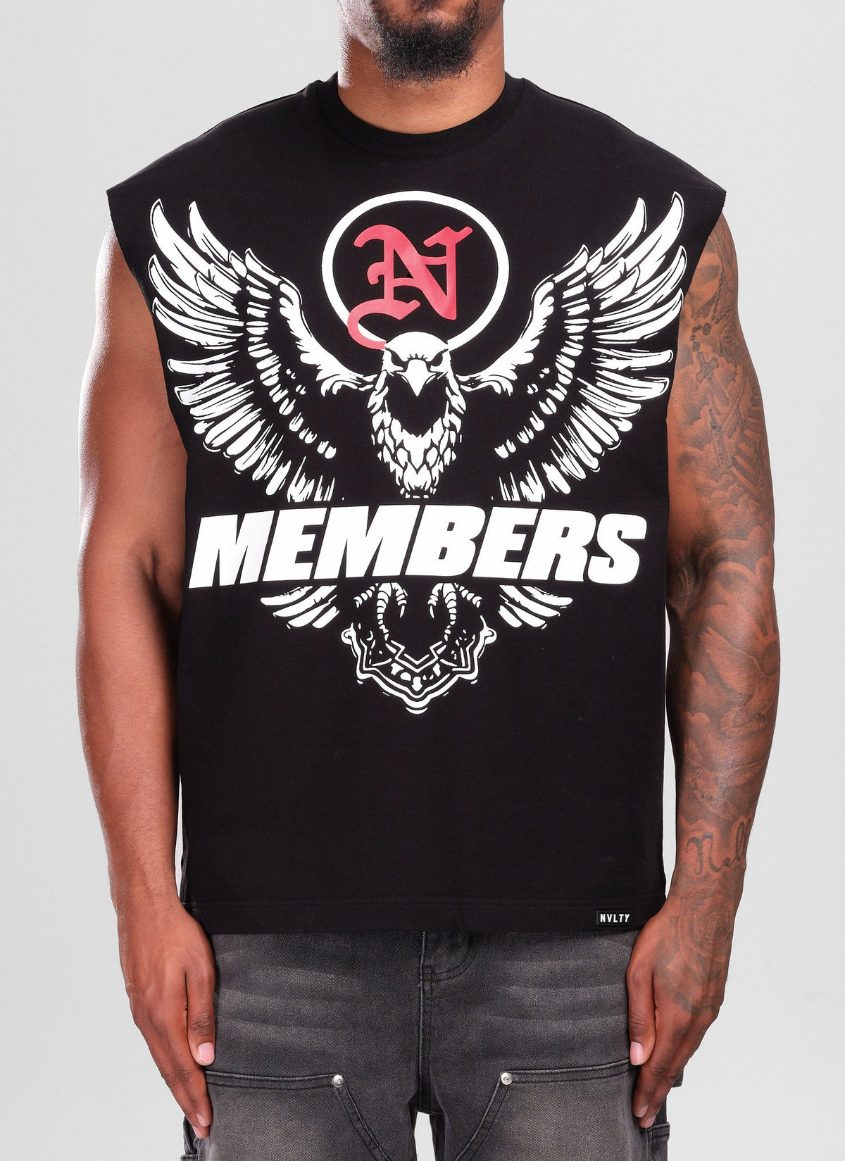 Members Eagle Sleeveless T-Shirt - Black