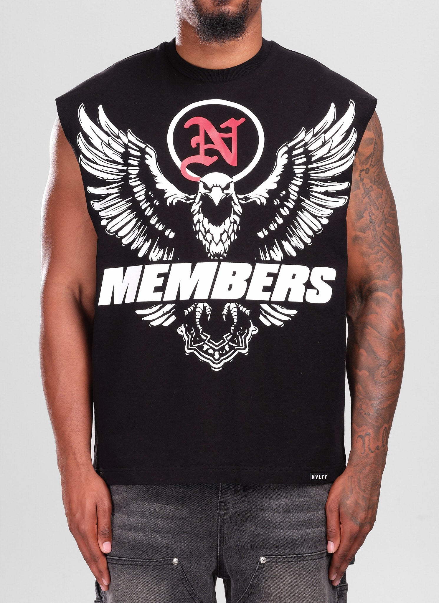 Members Eagle Sleeveless T-Shirt - Black
