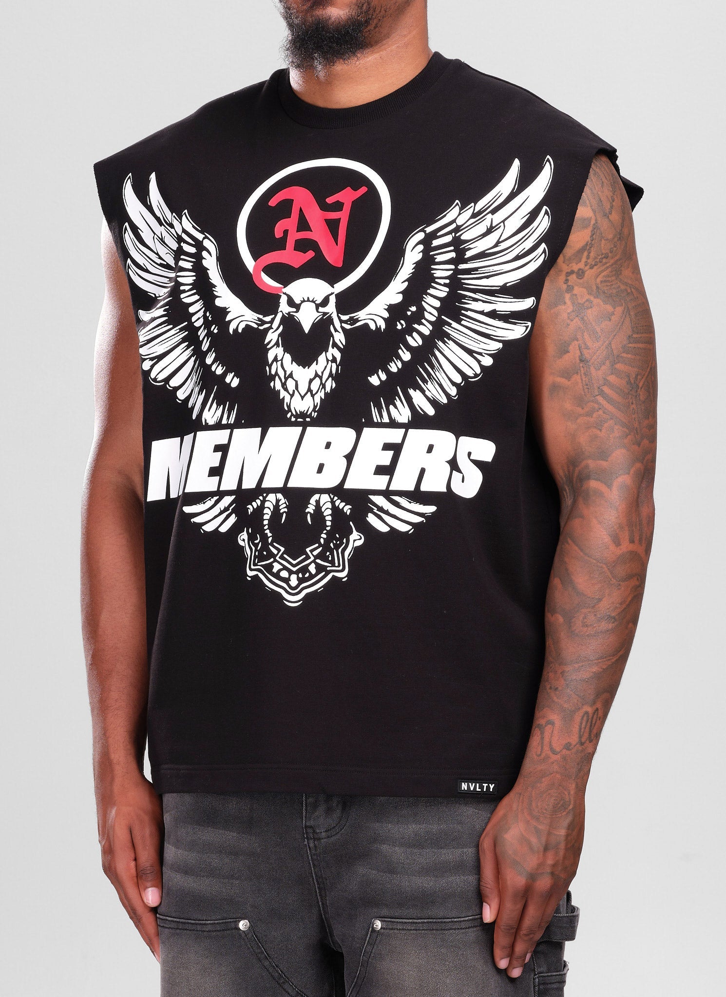 Members Eagle Sleeveless T-Shirt - Black