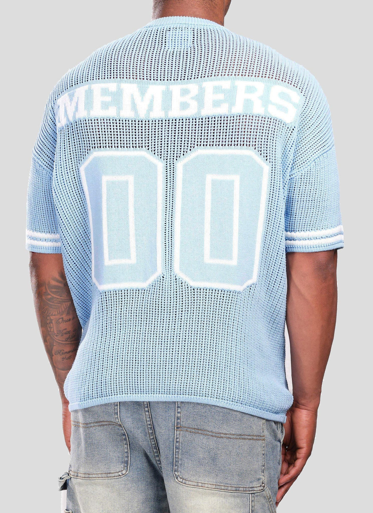 Knitted Members Jersey - Baby Blue