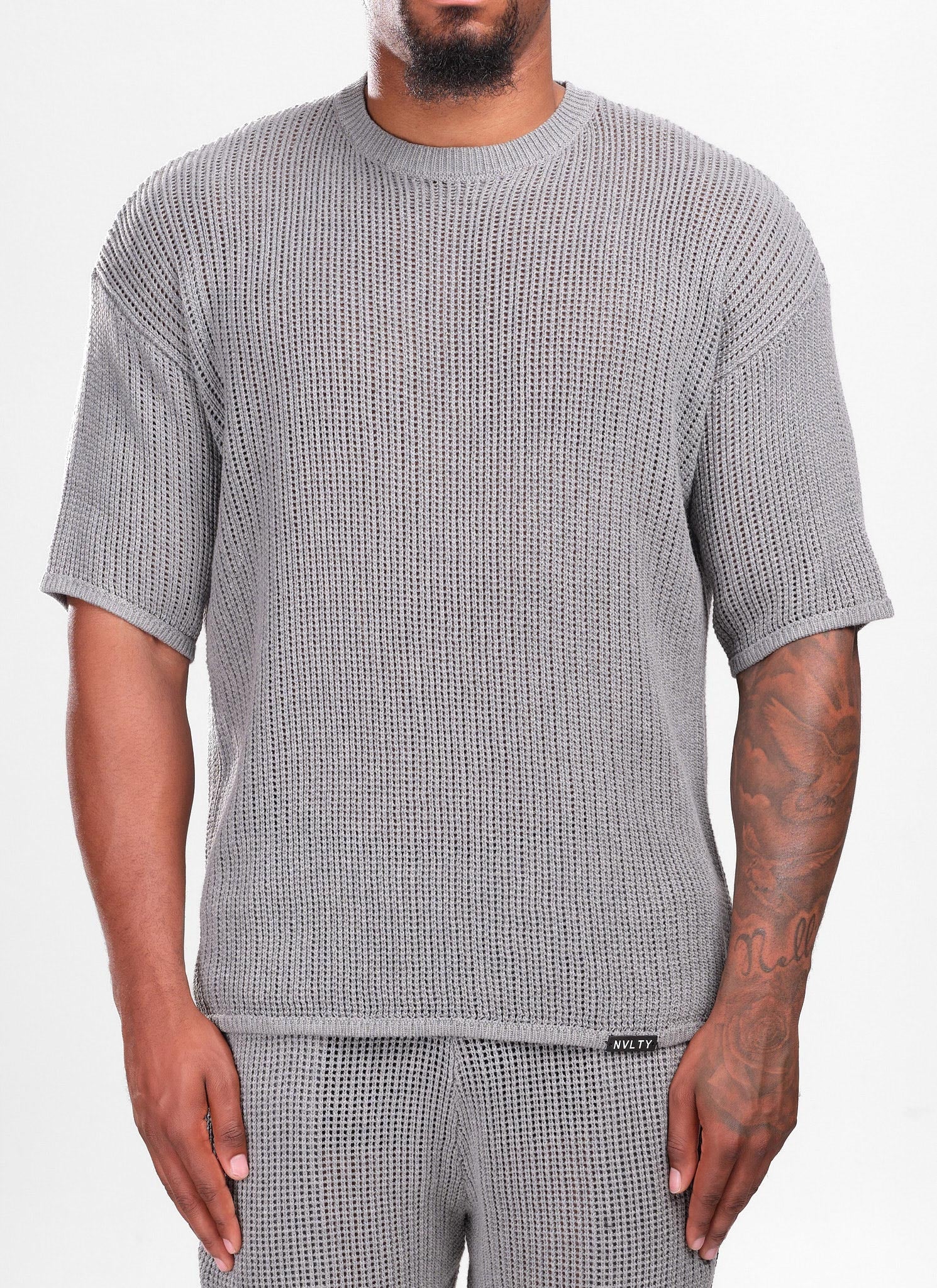 Knitted T-Shirt - Grey