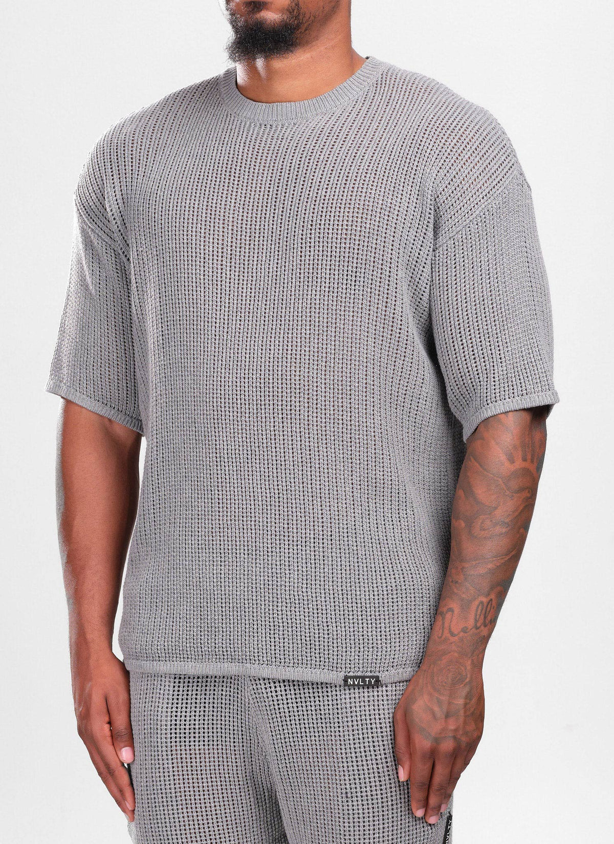 Knitted T-Shirt - Grey