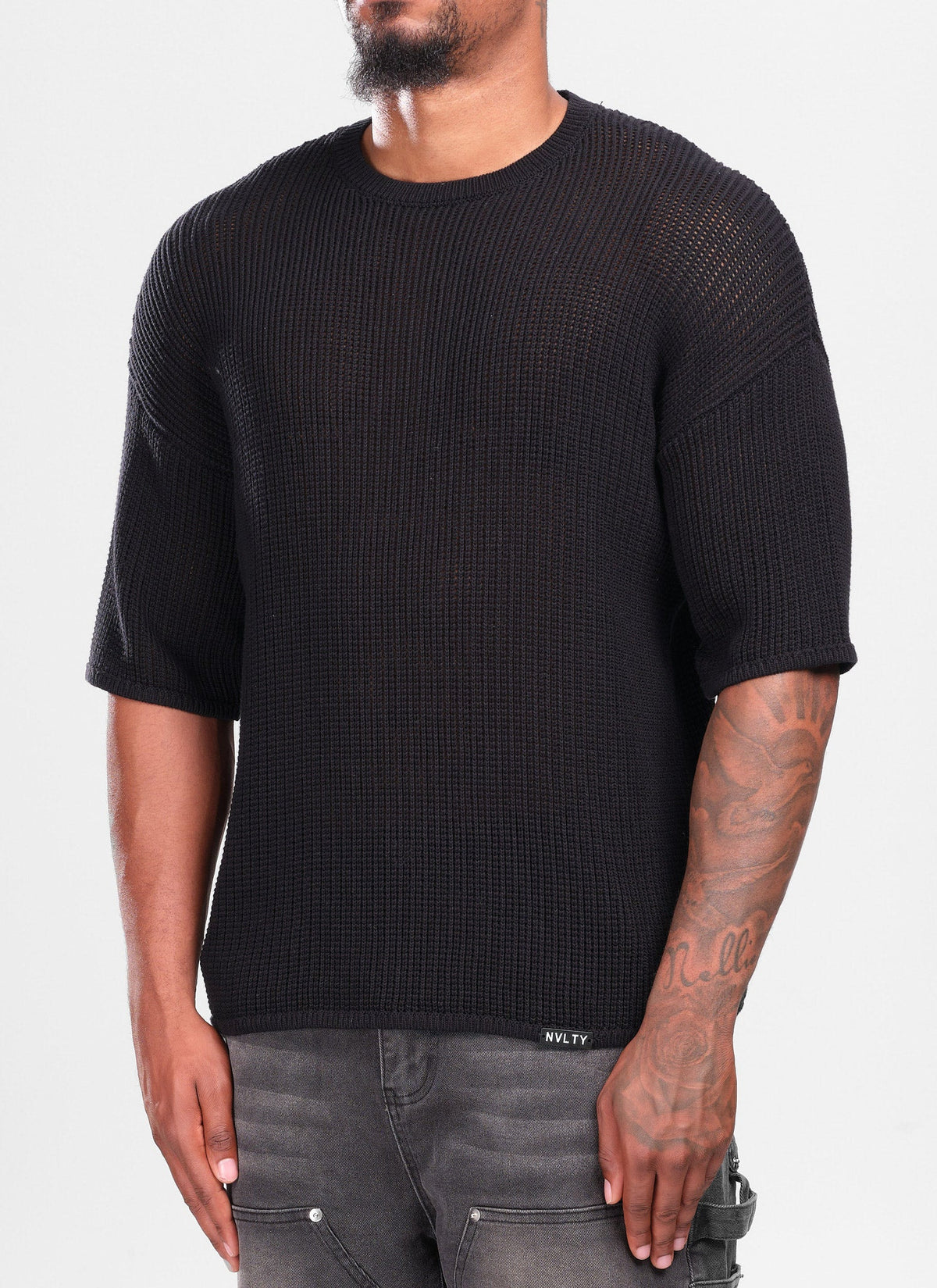 Knitted T-Shirt - Black