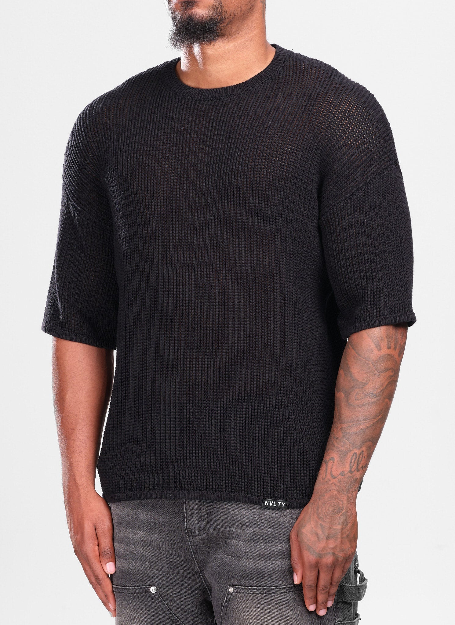 Knitted T-Shirt - Black
