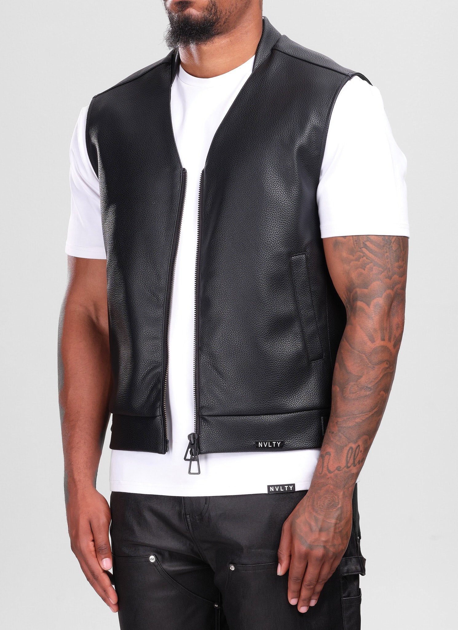 Gilet en cuir - Noir