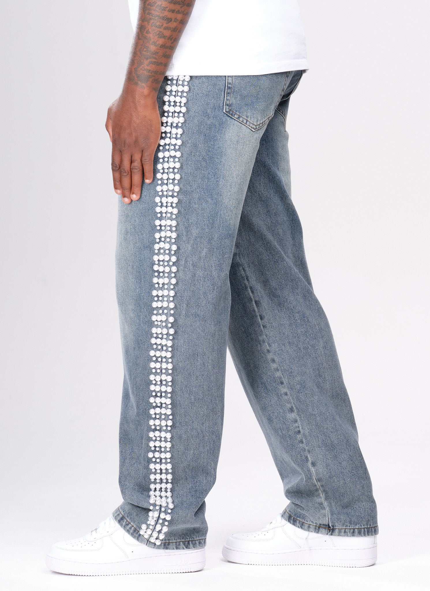 Vintage Pearl Jeans - Blue