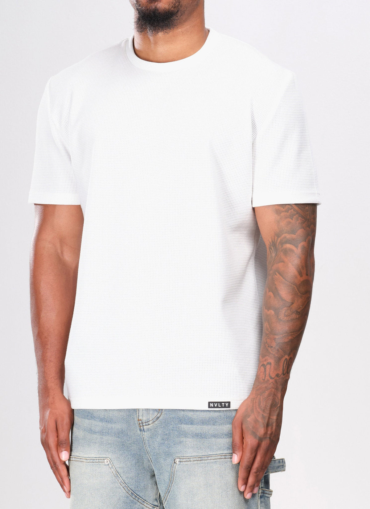 Waffle Fitted T-Shirt - White