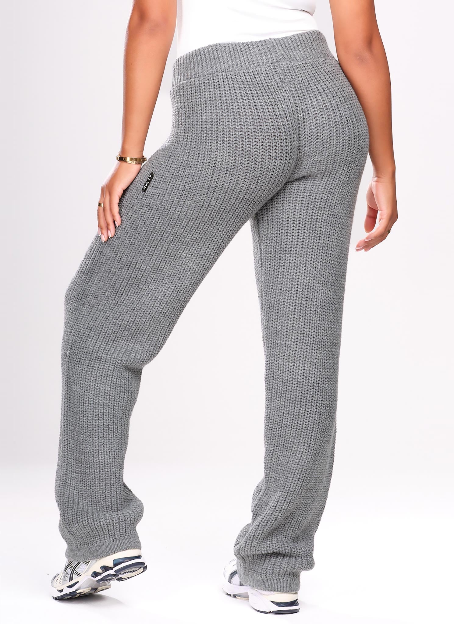 Heavyweight Knitted Joggers - Grey