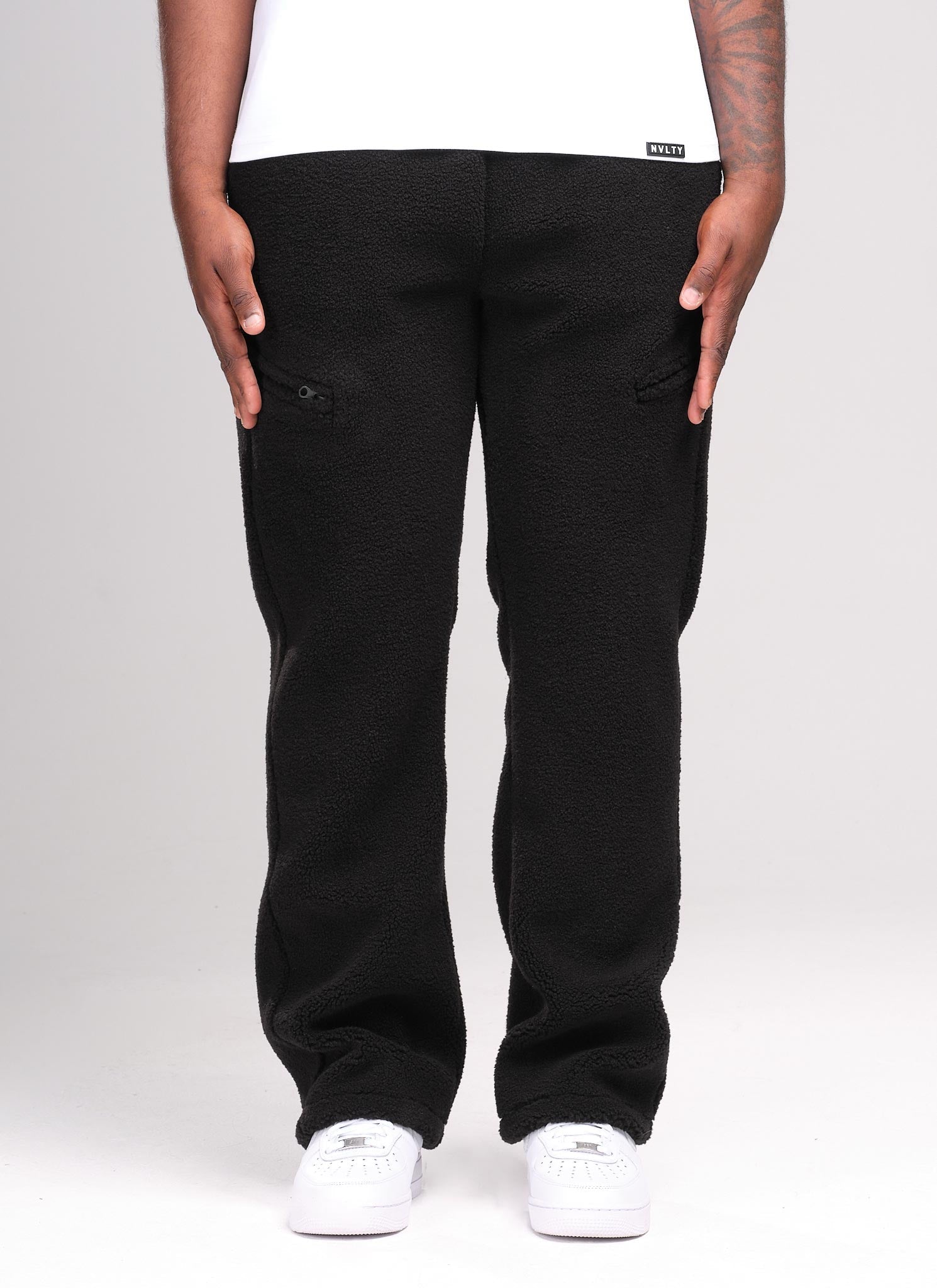 Sherpa Zip Joggers - Black