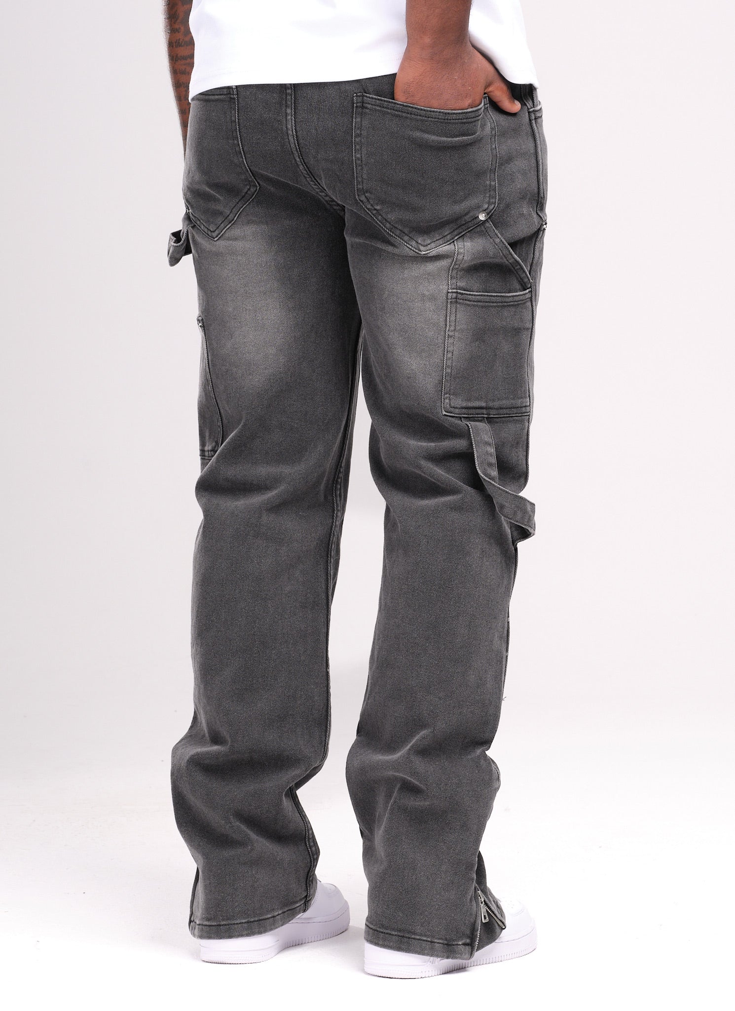 Vintage Carpenter Rivet Jeans - Grey