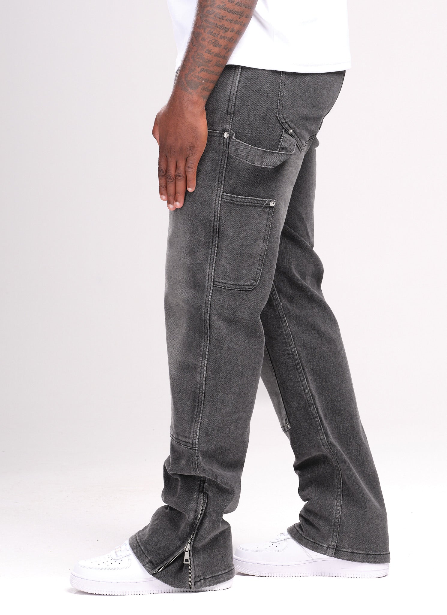 Vintage Carpenter Rivet Jeans - Grey