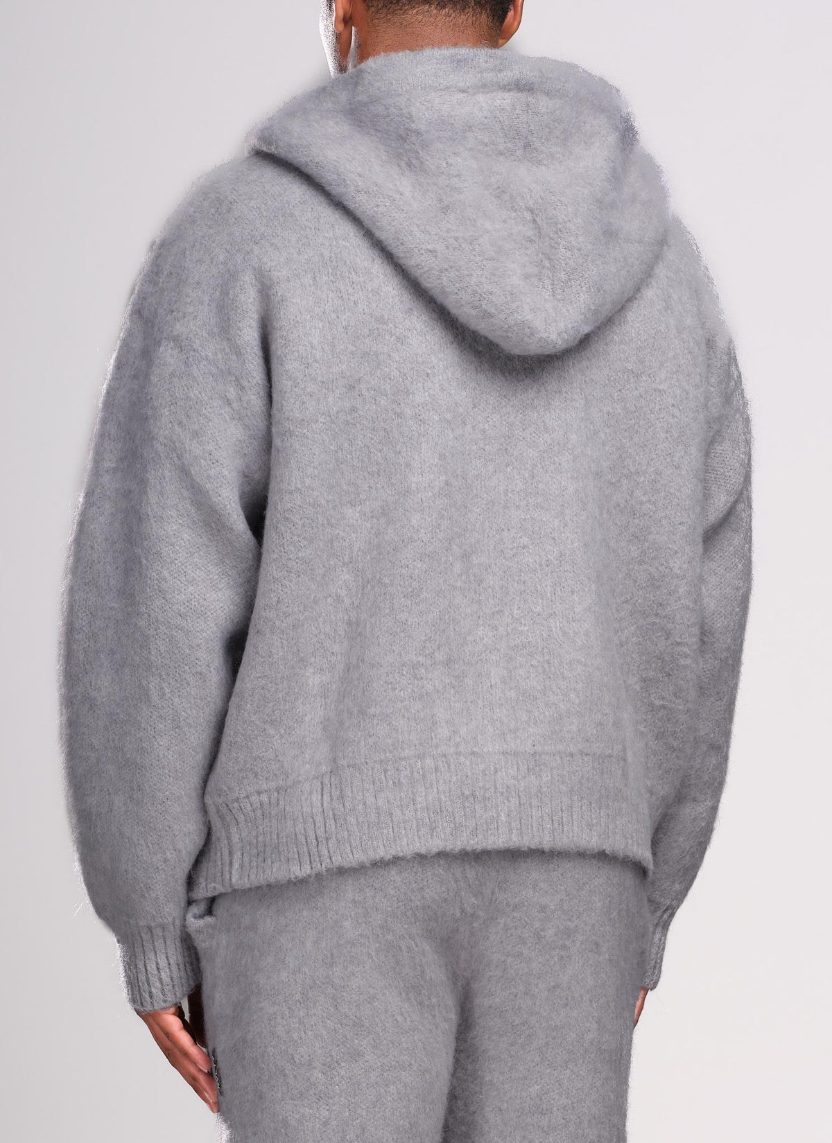Mohair Zip Hoodie - Grey