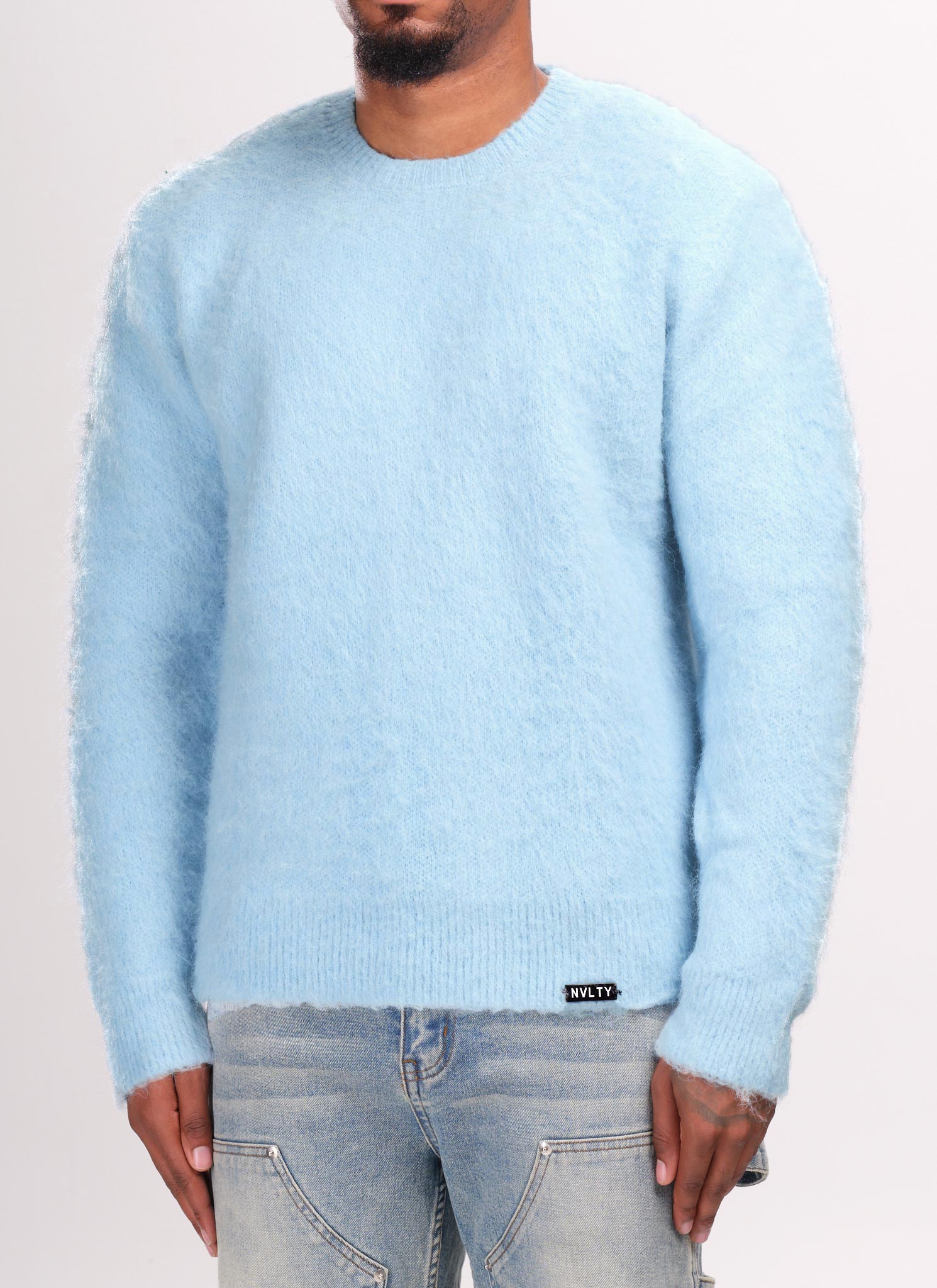 Mohairpullover - Babyblau
