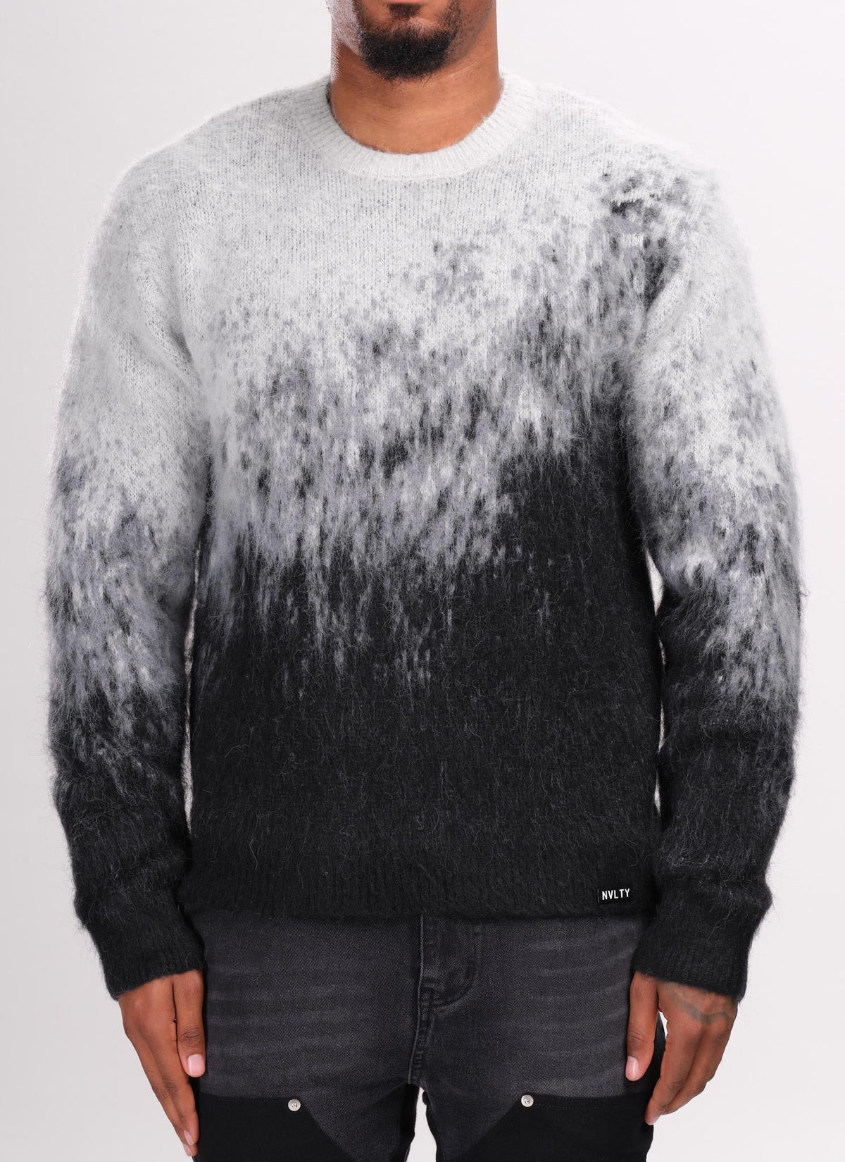 Mohair Gradient Sweater - Black