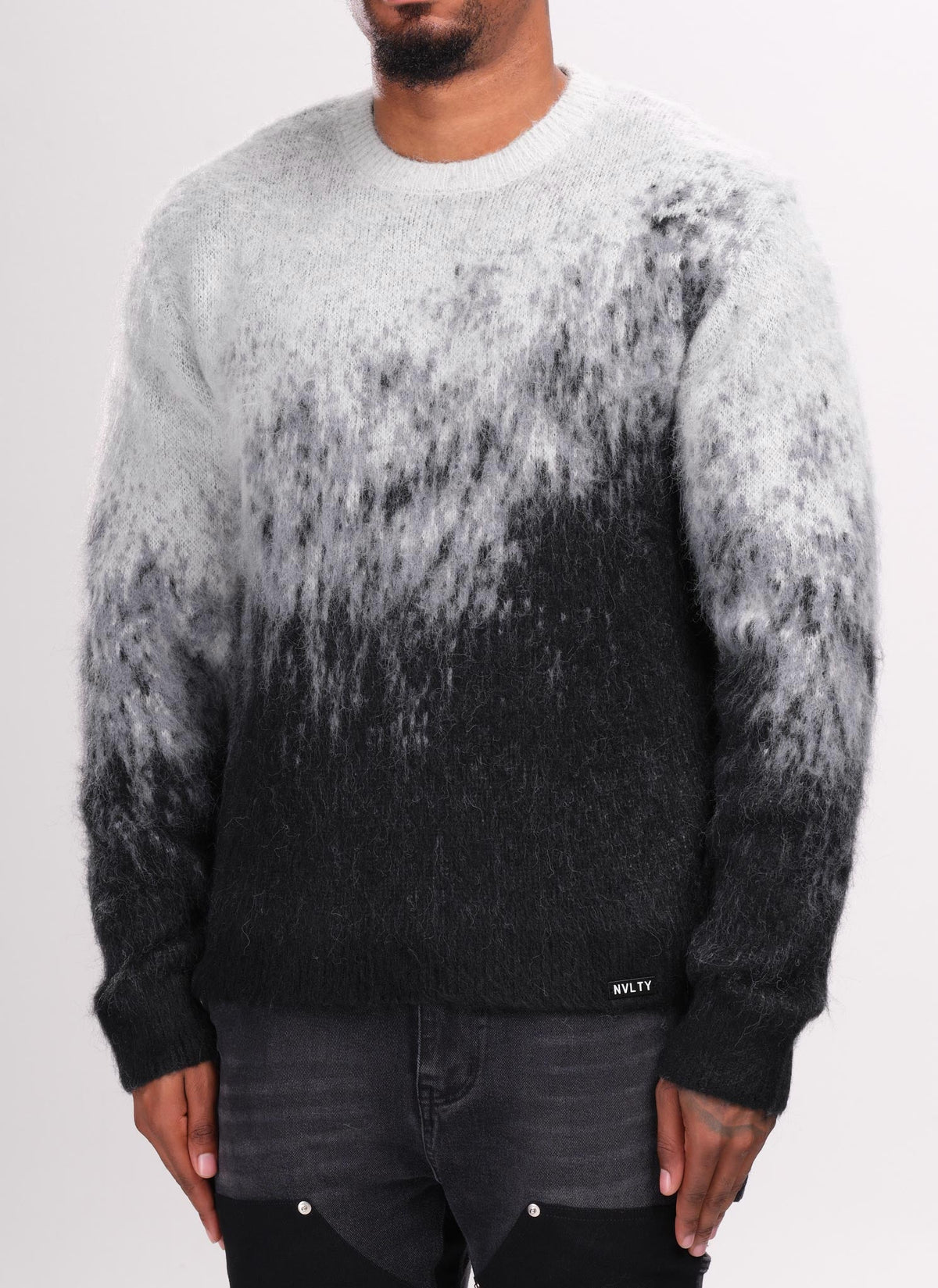 Mohair Gradient Sweater - Black