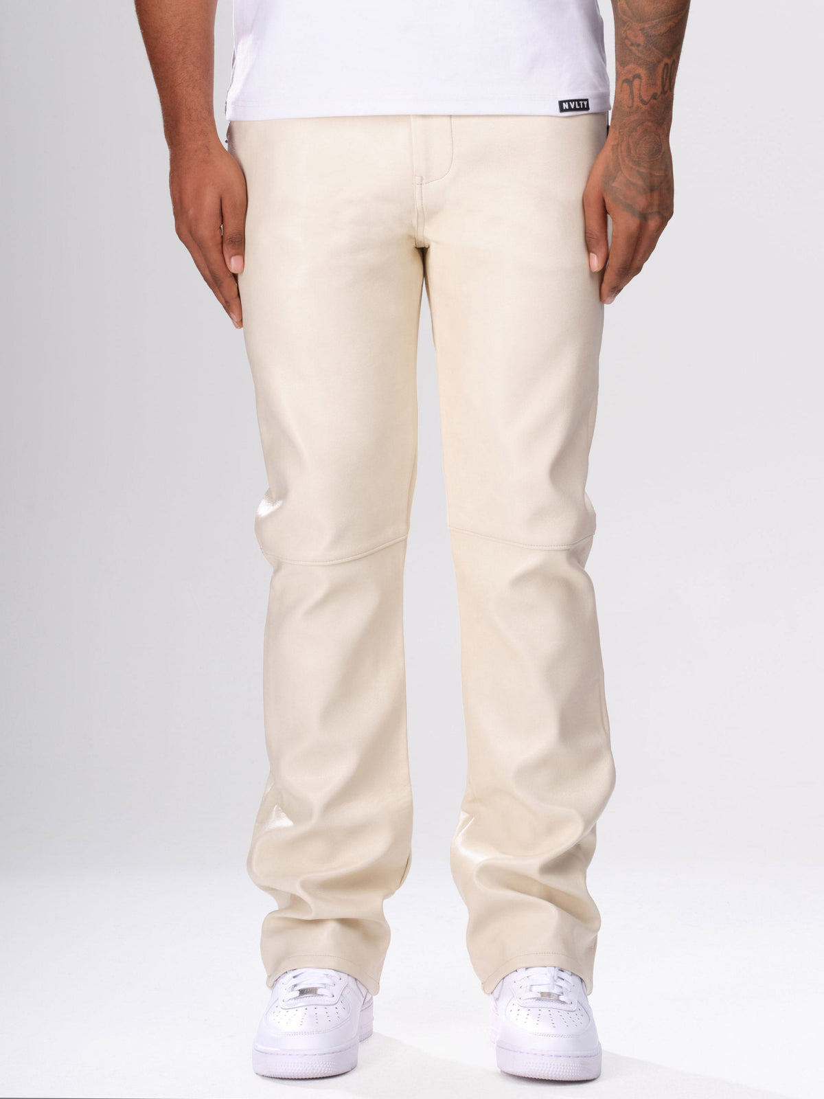 Heavyweight Leather Pants - Ivory