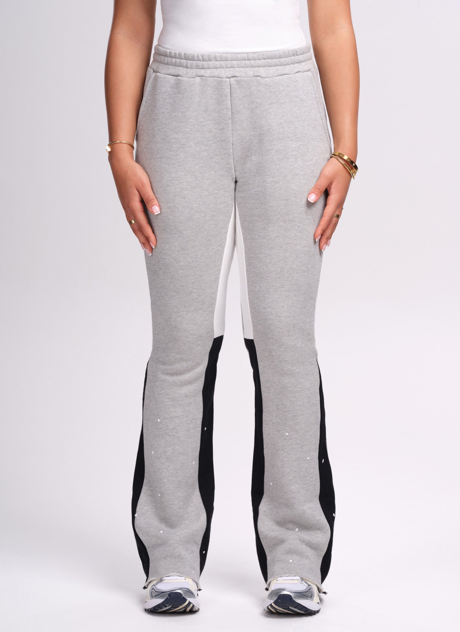Vintage Flare Paint Joggers - Grey