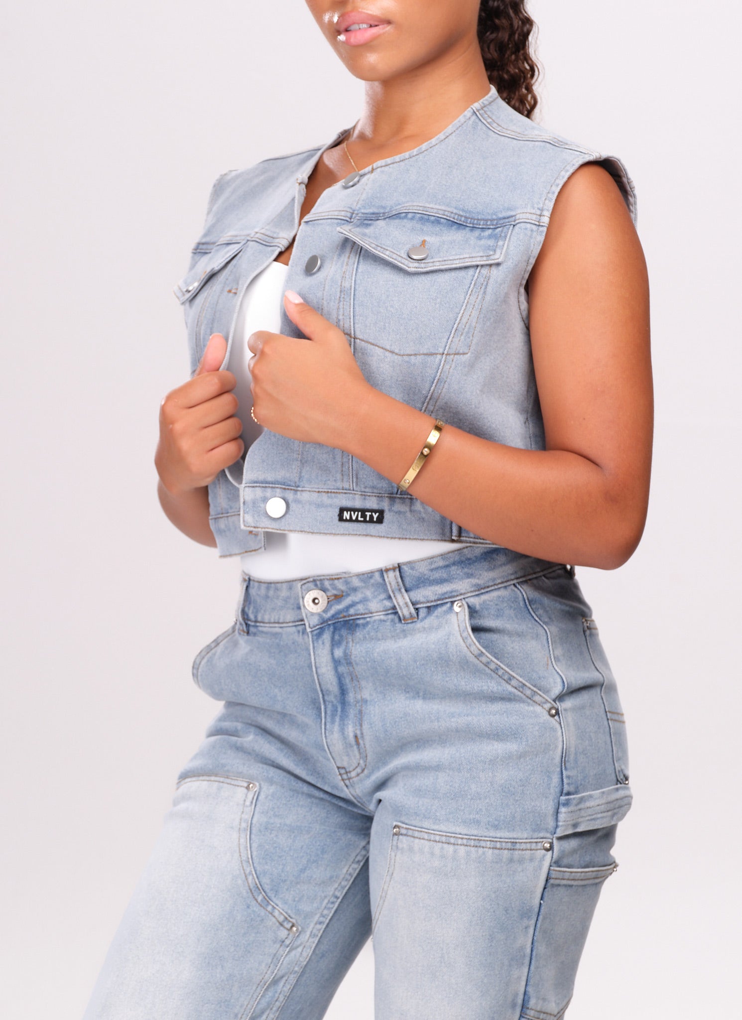 Vintage Denim Vest - Blue