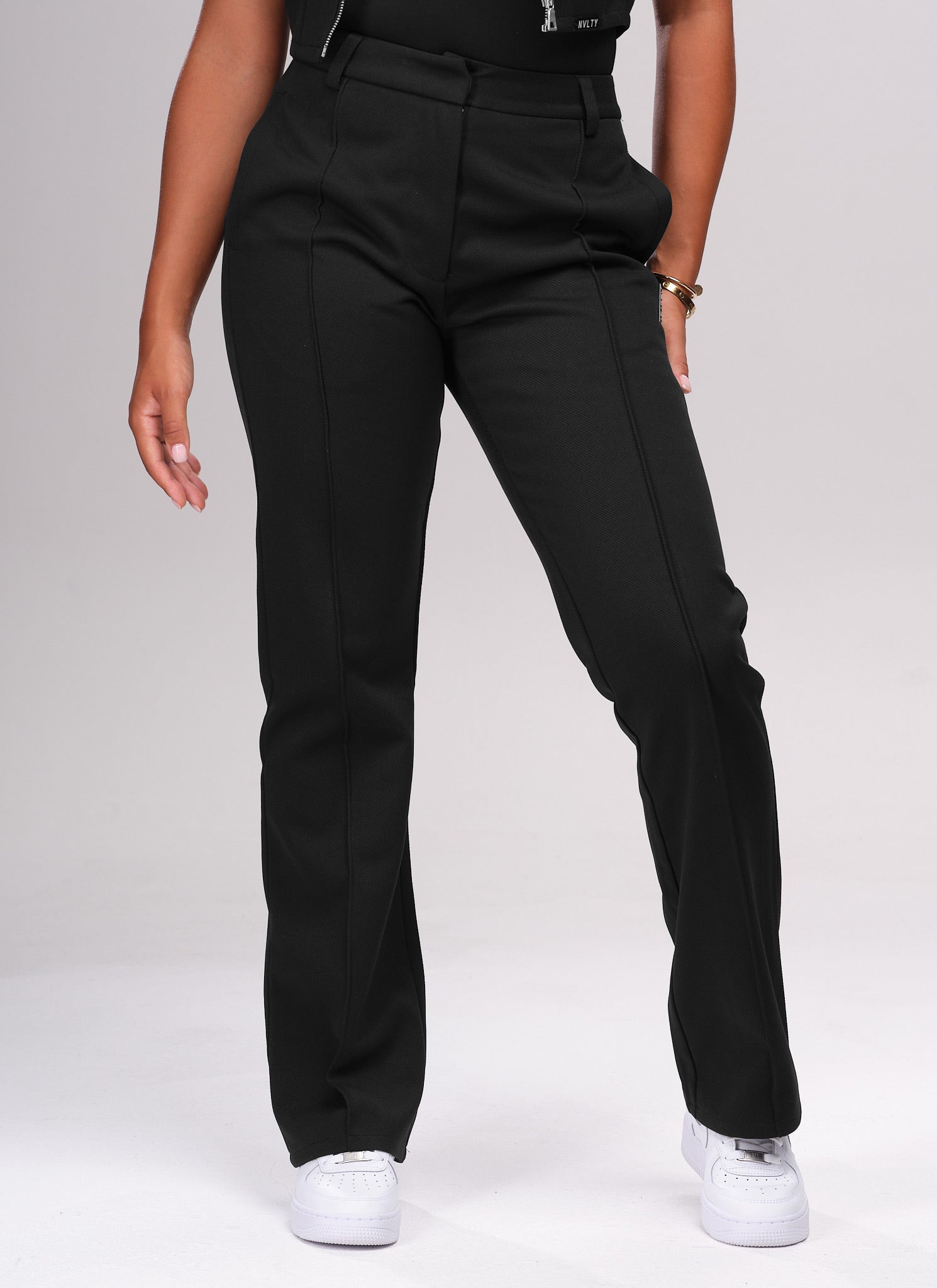 Twill Pleat Pants - Black