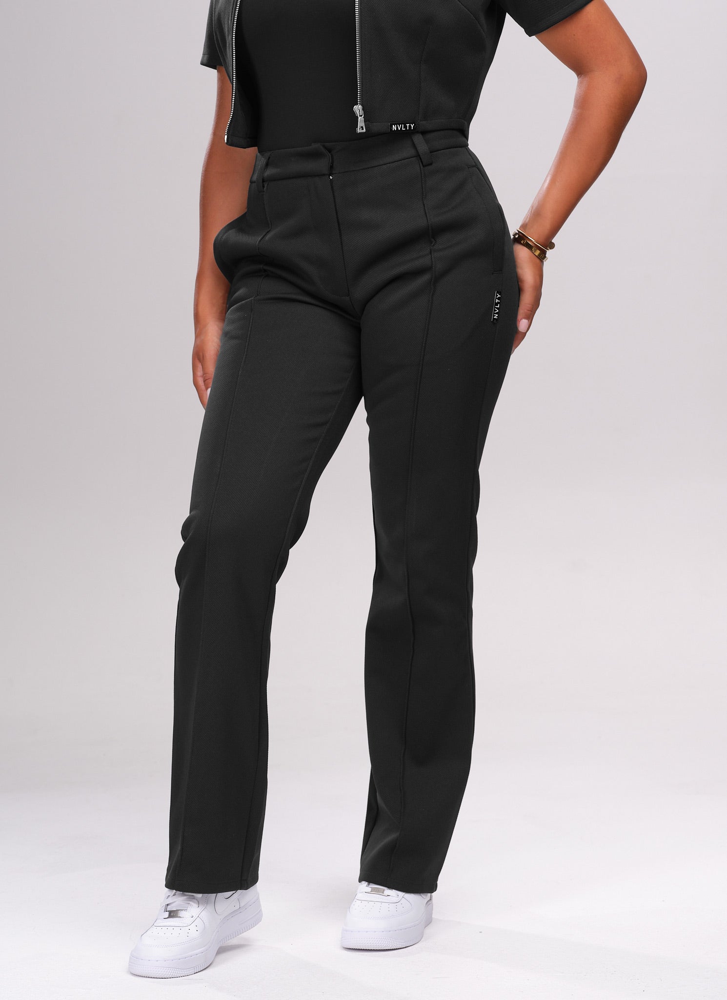 Twill Pleat Pants - Black