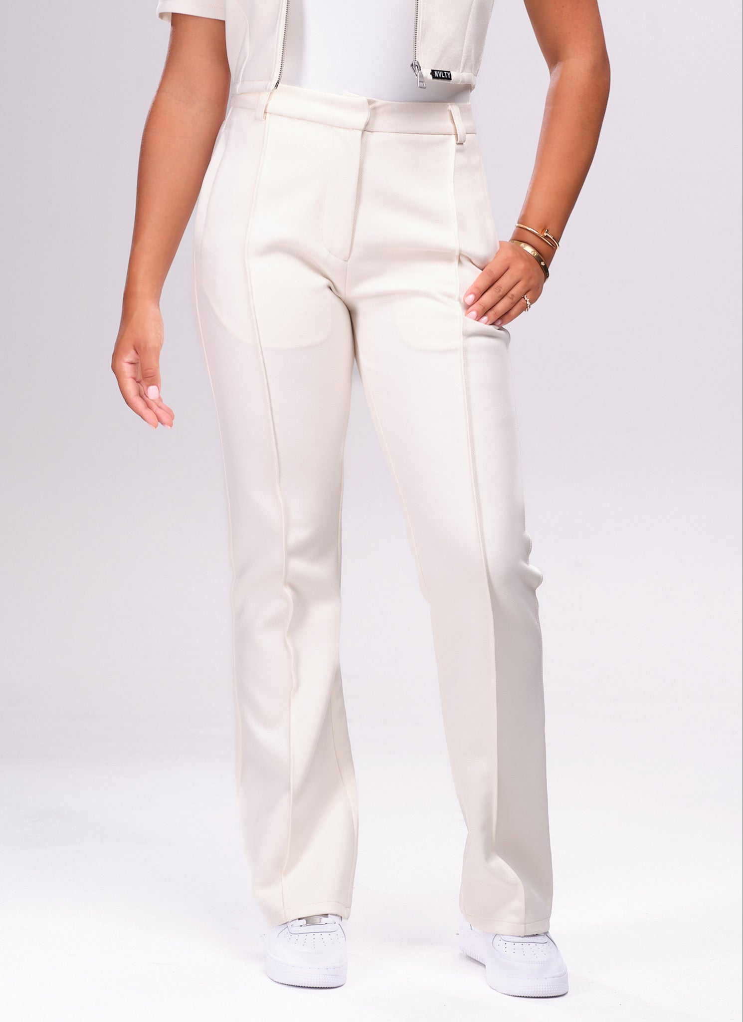 Twill Pleat Pants - Ivory