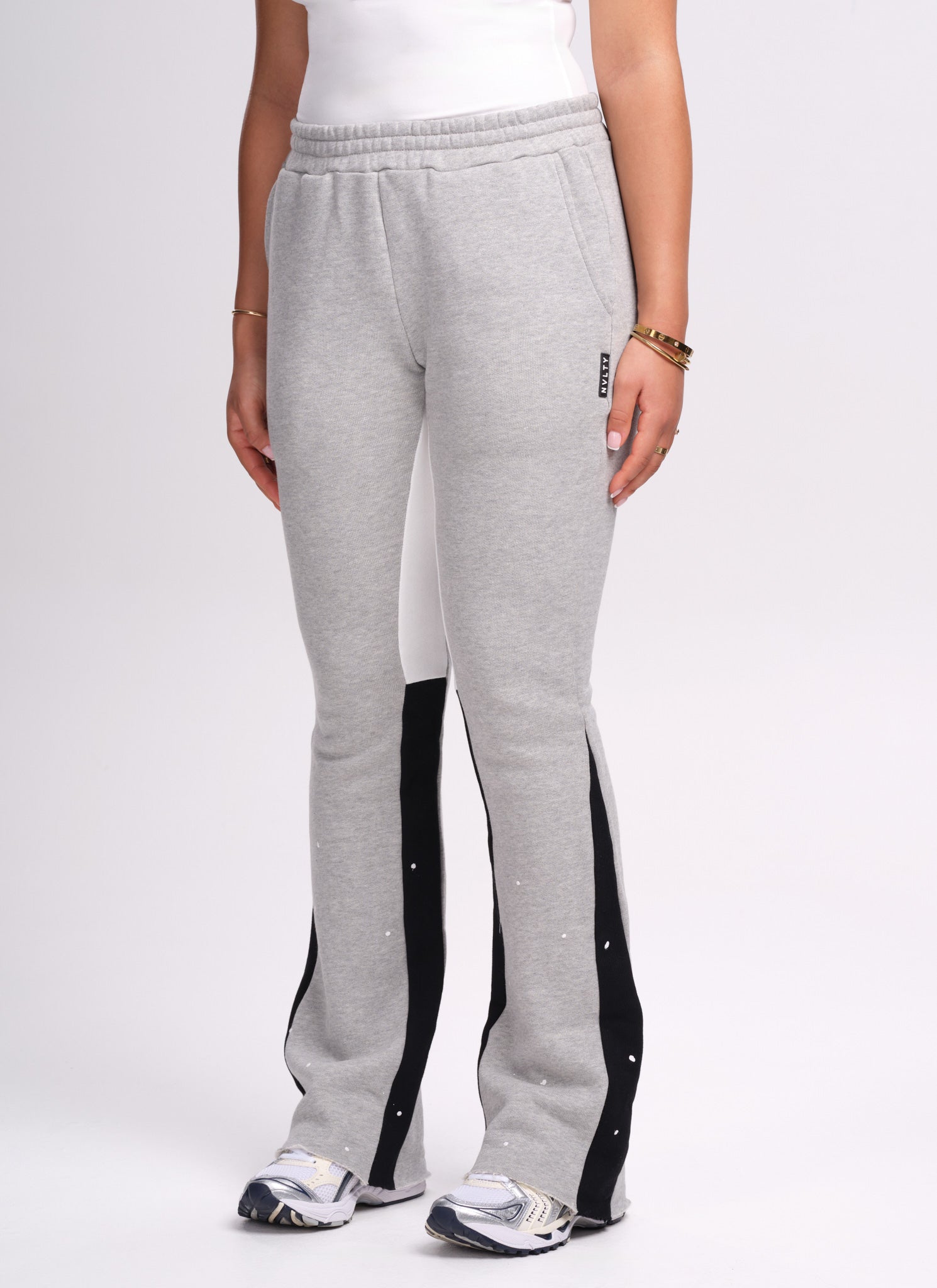 Vintage Flare Paint Joggers - Grey
