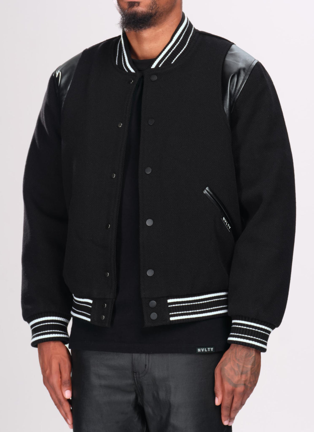 Heavyweight Wool Bomber Jacket - Black