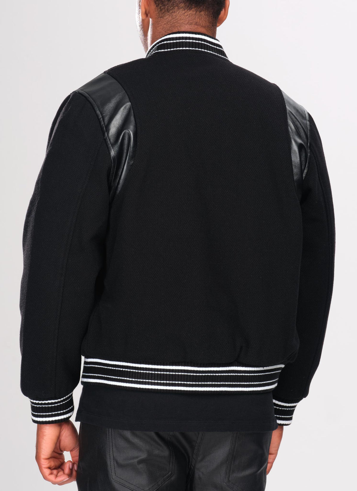 Heavyweight Wool Bomber Jacket - Black
