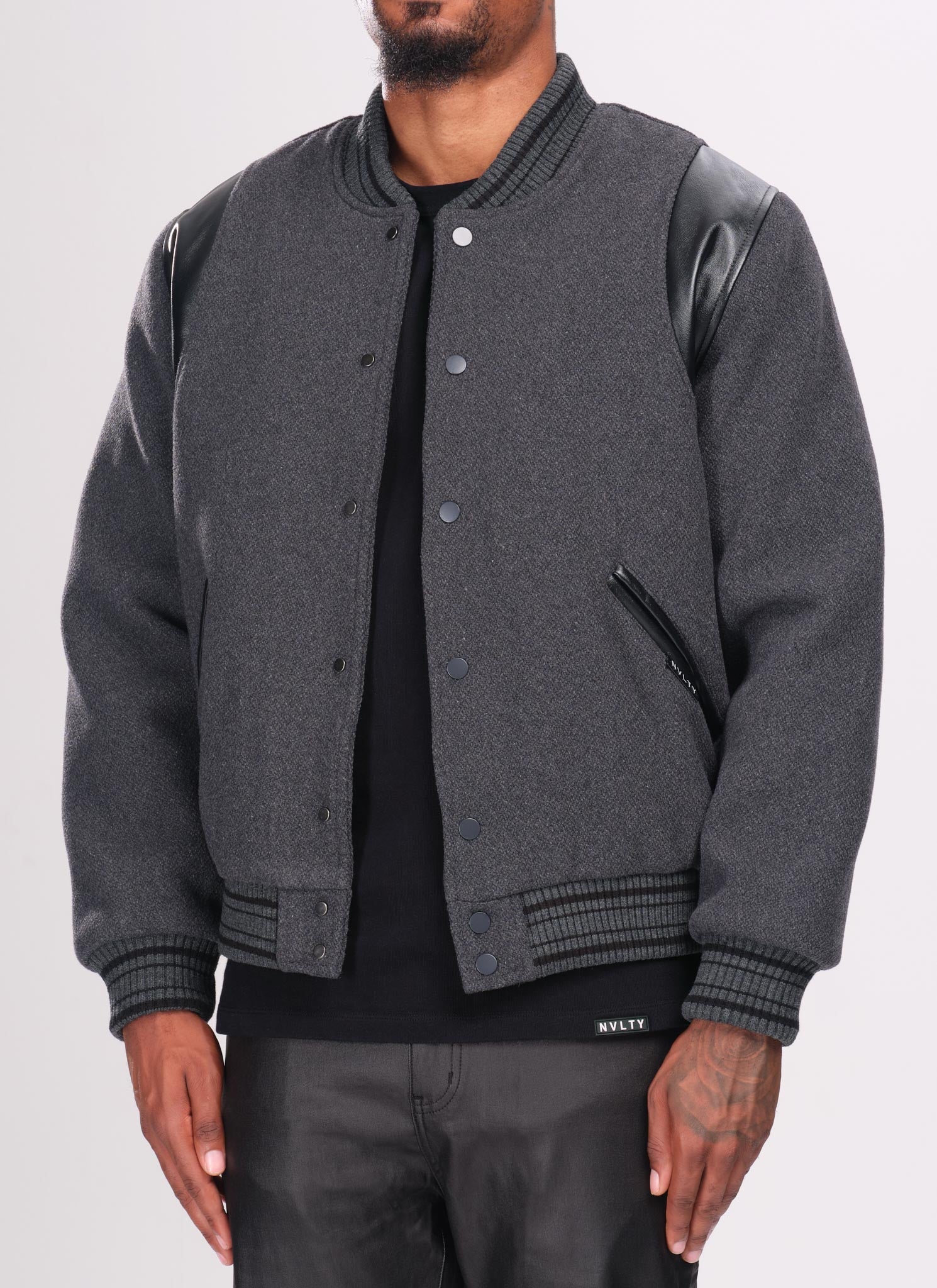 Heavyweight Wool Bomber Jacket - Grey