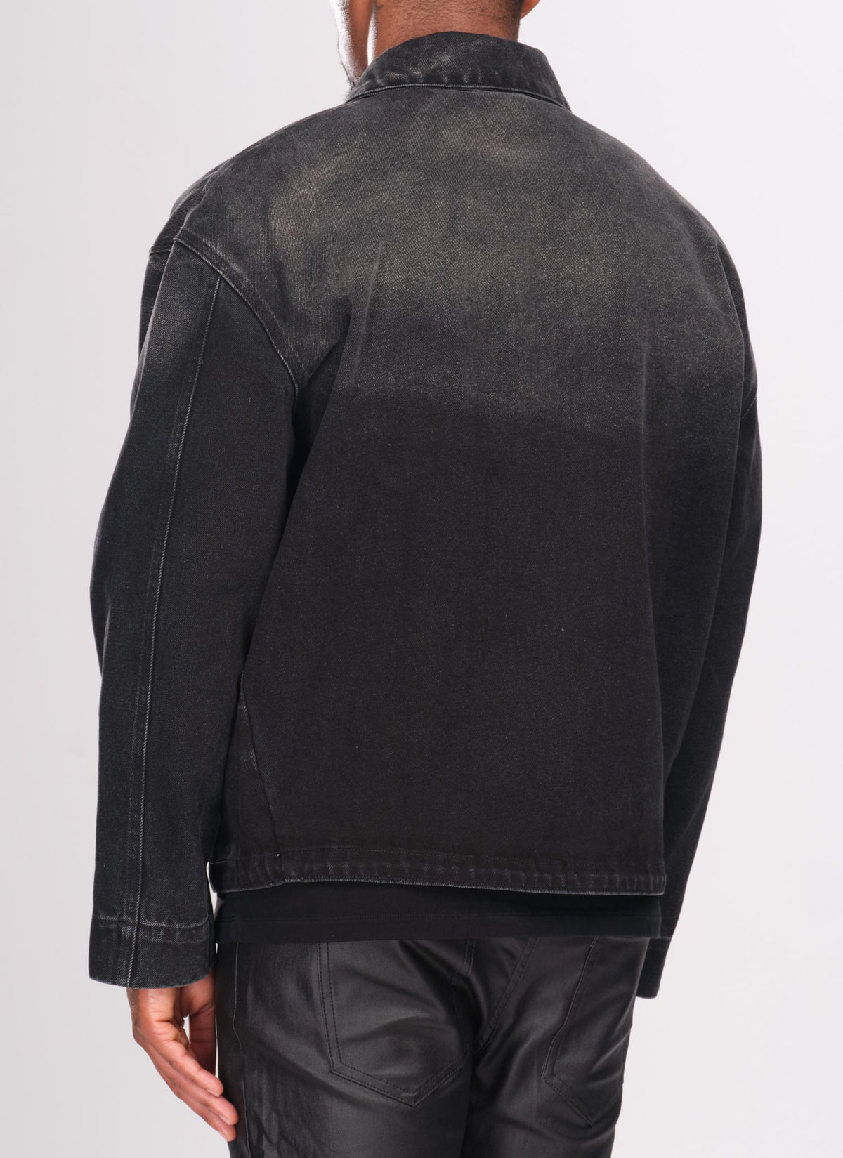 Vintage Deep Fade Denim Jacket - Black