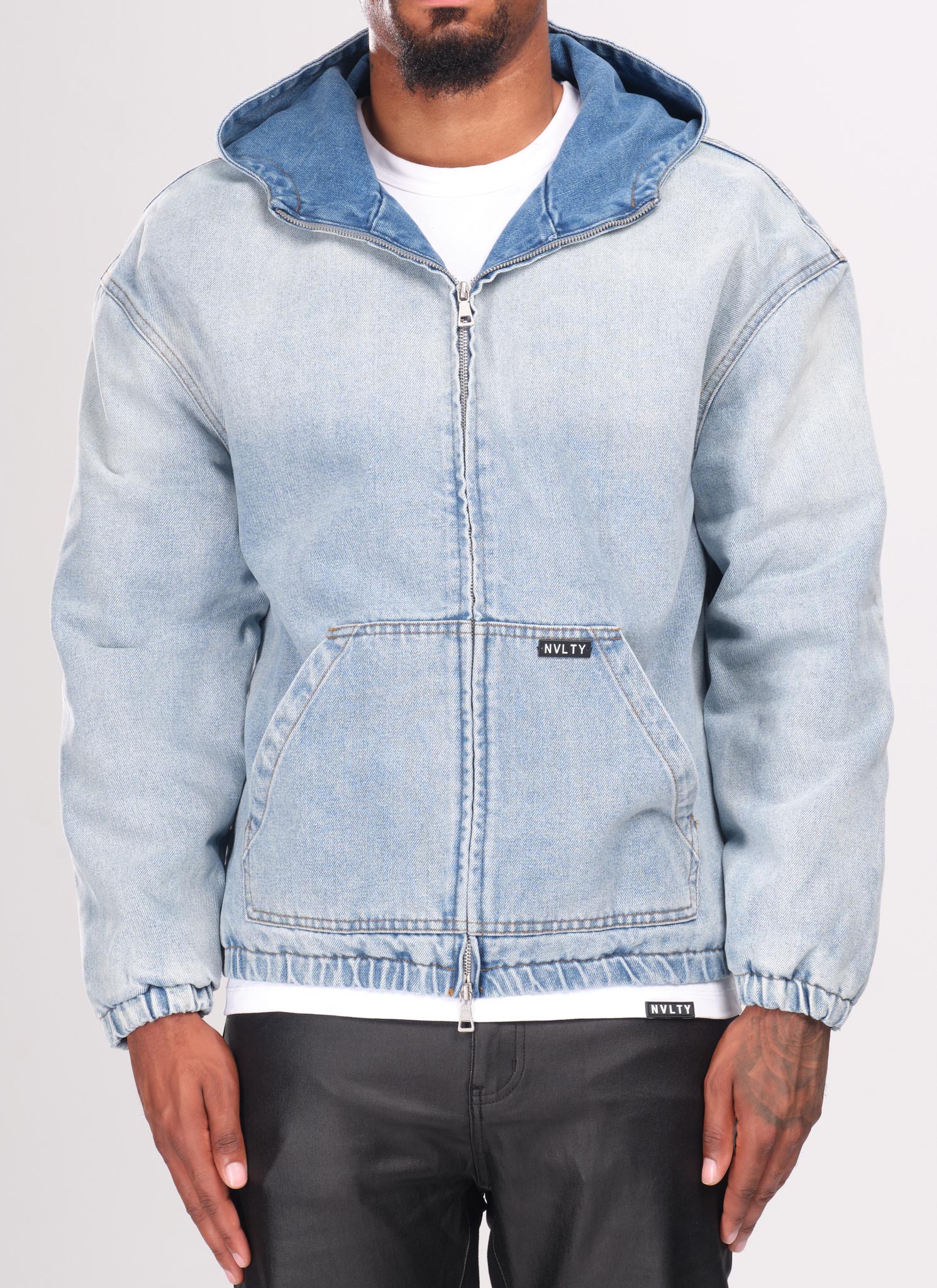 Heavyweight Denim Zip Hoodie - Blue
