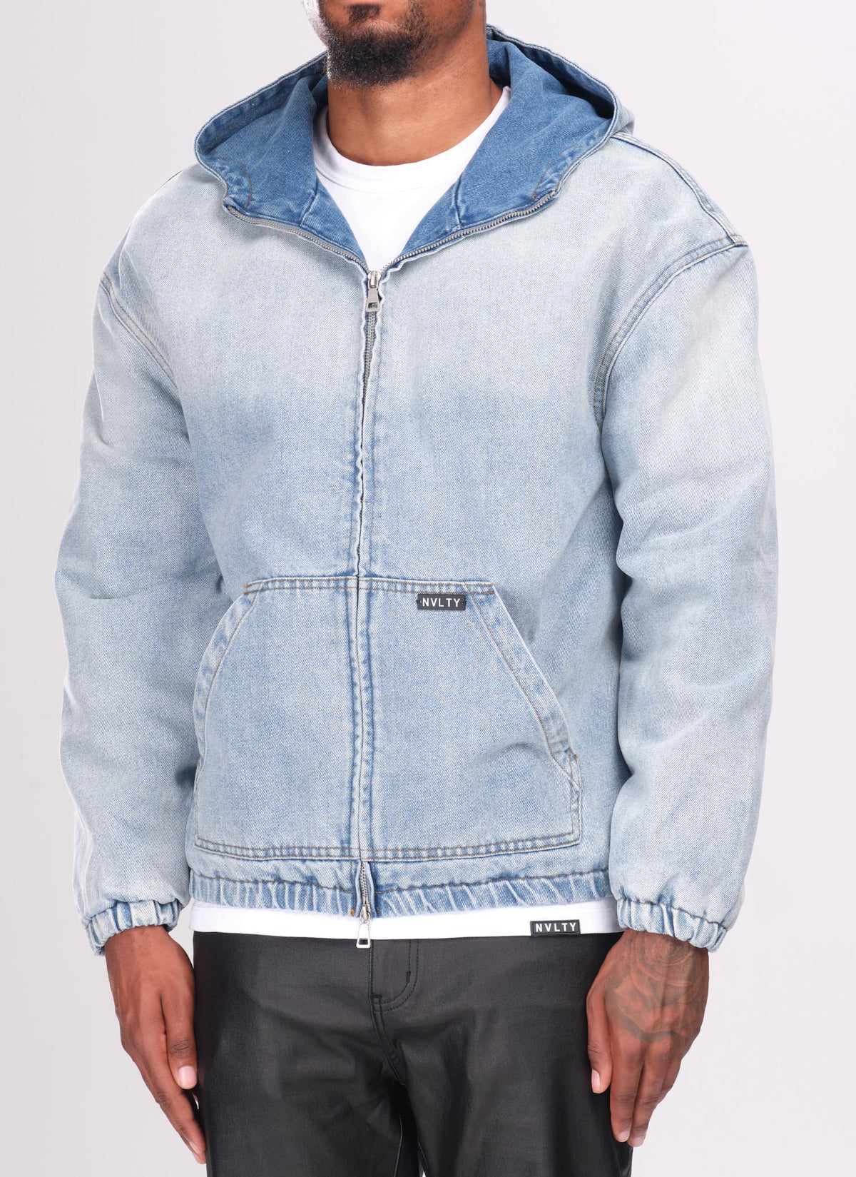 Heavyweight Denim Zip Hoodie - Blue