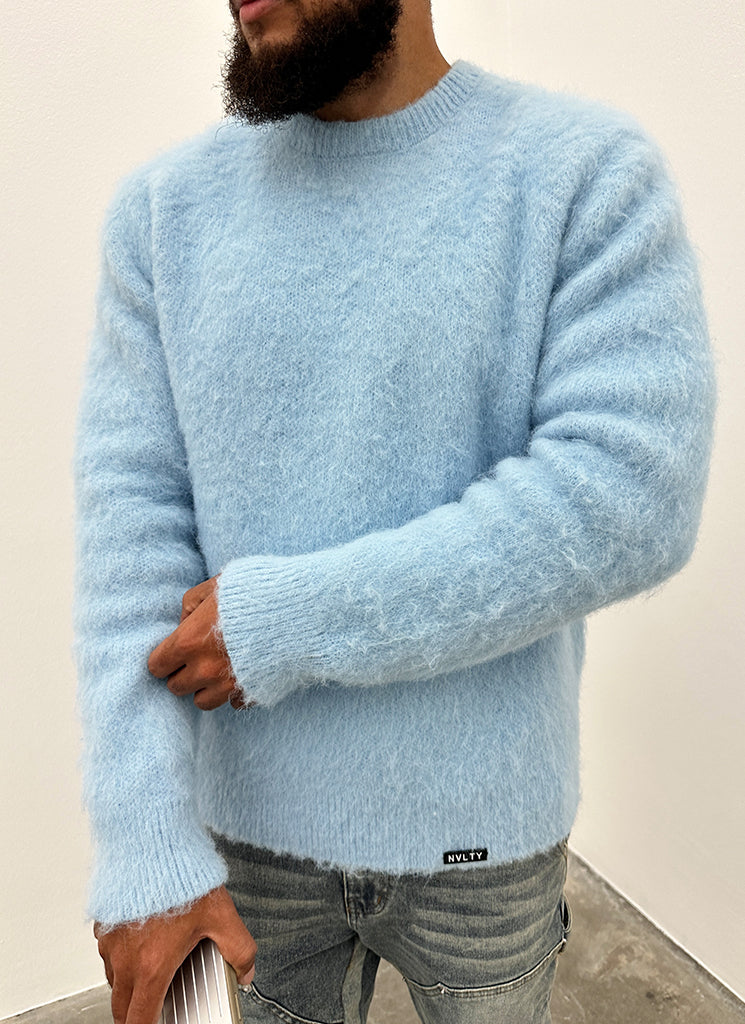 Mohairpullover - Babyblau
