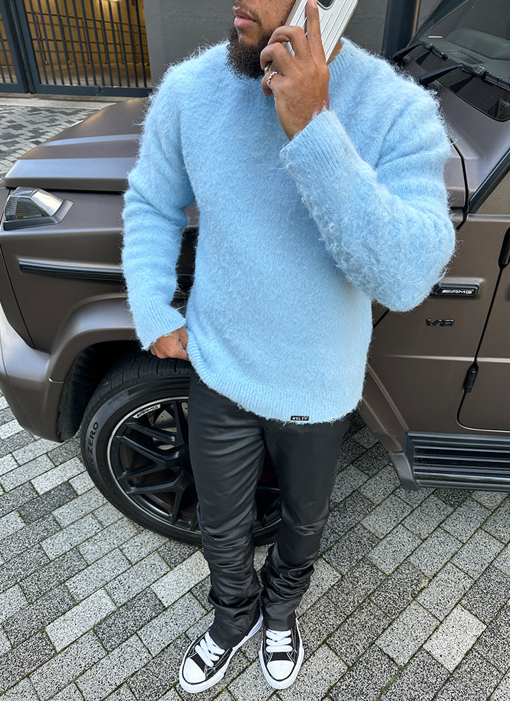 Mohairpullover - Babyblau