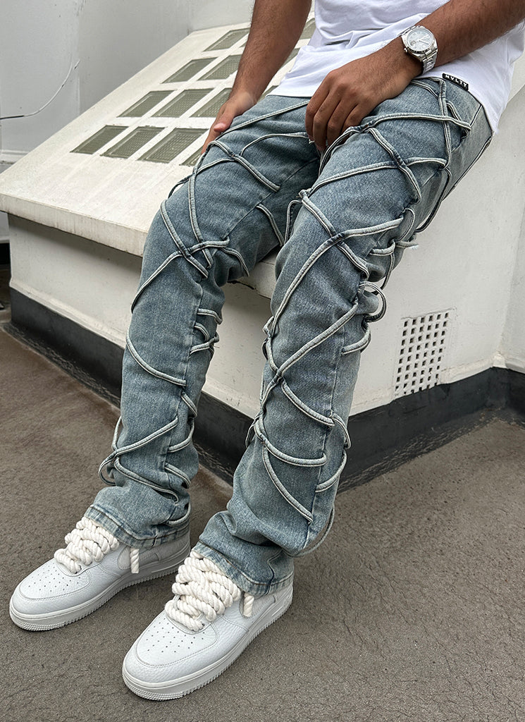 Jean vintage en corde - Bleu